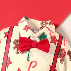 Low Pirce Cheap Clothes Baby Christmas Rompers Red Necktie Gingerbread Jumpsuit For Newborns My First New Year Costume 2026