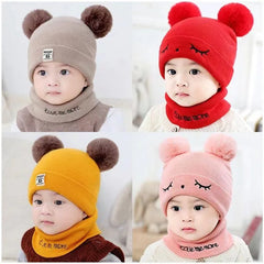 Autumn Winter Baby Knit Hat Stretchable Warm Ear Flap Beanie Toddler Infant Cap Washable Cozy Hat for Boys Girls Daily Wear