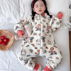 Cartoon Flannel Fleece Children Baby Sleepwear Warm Winter Clothes Toddler Sleep Clothing Pajamas For Girls Boys Kids 1-6T