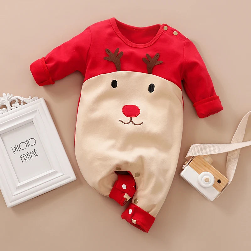 Low Pirce Cheap Clothes Baby Christmas Rompers Red Necktie Gingerbread Jumpsuit For Newborns My First New Year Costume 2026