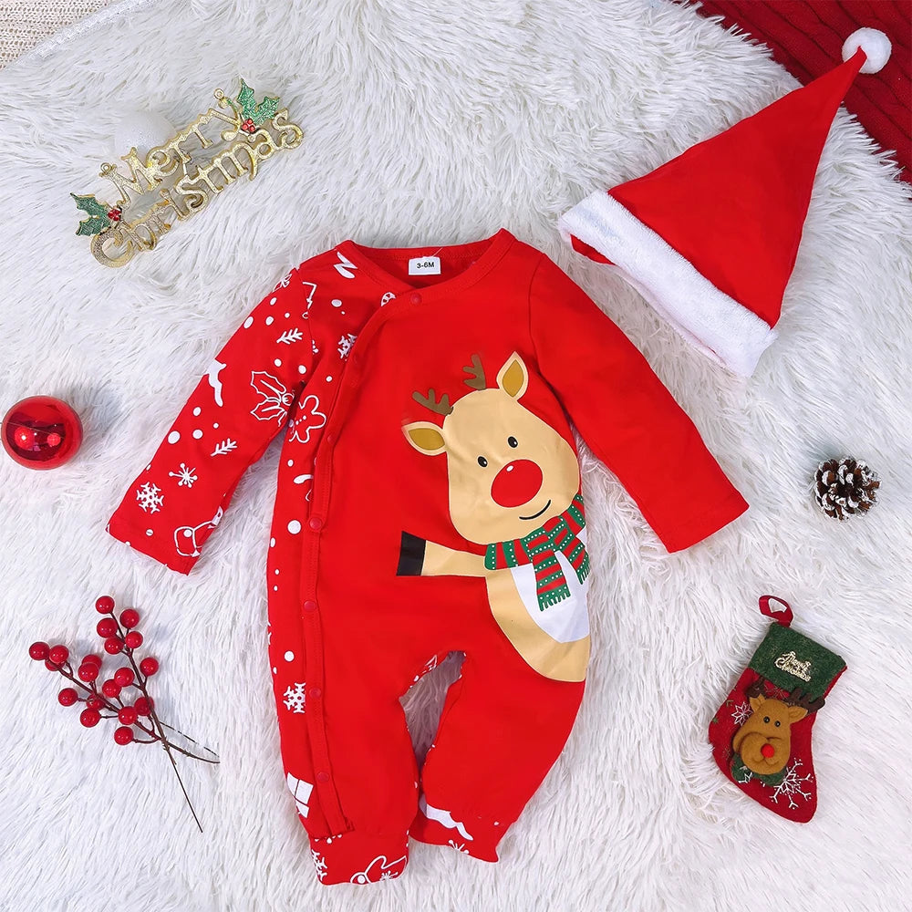 Low Pirce Cheap Clothes Baby Christmas Rompers Red Necktie Gingerbread Jumpsuit For Newborns My First New Year Costume 2026