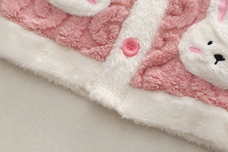 Girls' Autumn Winter Sleepwear Set Baby Fashion Plush Home Clothes Infant Children Small Cute Fleece Coral Velvet Pajamas