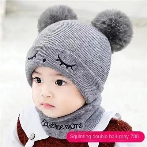 Autumn Winter Baby Knit Hat Stretchable Warm Ear Flap Beanie Toddler Infant Cap Washable Cozy Hat for Boys Girls Daily Wear
