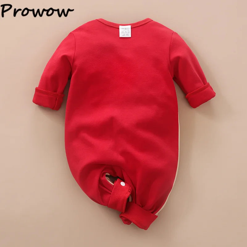 Low Pirce Cheap Clothes Baby Christmas Rompers Red Necktie Gingerbread Jumpsuit For Newborns My First New Year Costume 2026