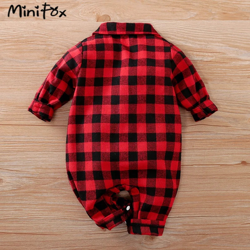 Low Pirce Cheap Clothes Baby Christmas Rompers Red Necktie Gingerbread Jumpsuit For Newborns My First New Year Costume 2026