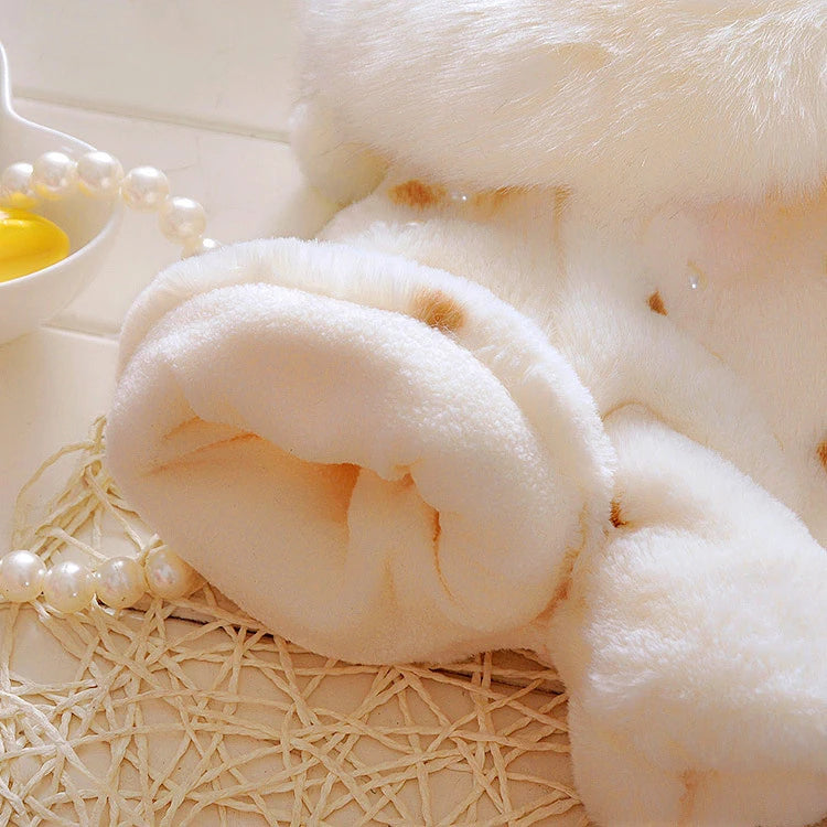 Baby girl clothes 0-3Y winter coat thick warm wool fur coat girl wool sweater coat pearl princess coat Kids Cute Coat Clothes