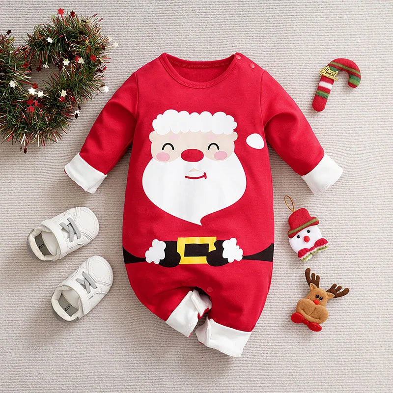 Low Pirce Cheap Clothes Baby Christmas Rompers Red Necktie Gingerbread Jumpsuit For Newborns My First New Year Costume 2026