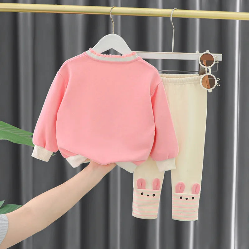 New Spring Autumn Baby Clothes Suit Children Girls Fashion T-Shirt Pants 2Pcs/Set Infant Outfits Toddler Costume Kids Tracksuits