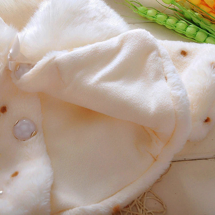 Baby girl clothes 0-3Y winter coat thick warm wool fur coat girl wool sweater coat pearl princess coat Kids Cute Coat Clothes