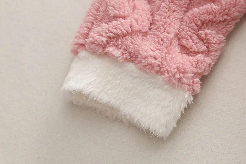 Girls' Autumn Winter Sleepwear Set Baby Fashion Plush Home Clothes Infant Children Small Cute Fleece Coral Velvet Pajamas