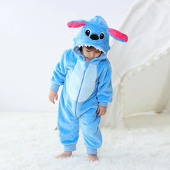 Newborn Baby Stitch Animal Cartoon Romper Clothes Girls Pajamas Long Sleeve Hooded Onesies Infant Boys Costumes For Halloween