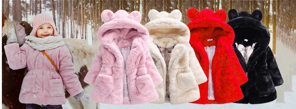 Baby girl clothes 0-3Y winter coat thick warm wool fur coat girl wool sweater coat pearl princess coat Kids Cute Coat Clothes