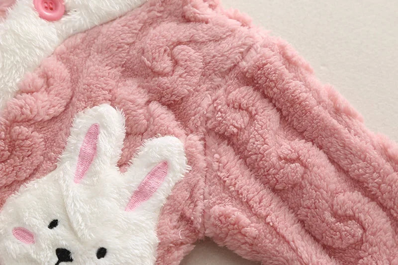 Girls' Autumn Winter Sleepwear Set Baby Fashion Plush Home Clothes Infant Children Small Cute Fleece Coral Velvet Pajamas