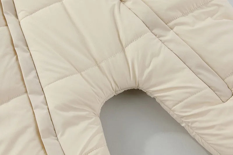 AYNIGIELL 2025 Winter New Jumpsuit with Thickened Warm Hooded Jumpsuit and Built-in Fleece for Baby Girl and Baby Boy Clothing