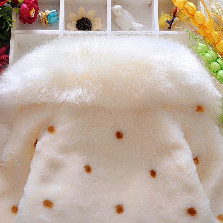 Baby girl clothes 0-3Y winter coat thick warm wool fur coat girl wool sweater coat pearl princess coat Kids Cute Coat Clothes