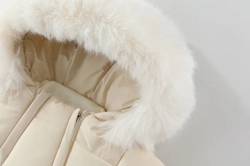 AYNIGIELL 2025 Winter New Jumpsuit with Thickened Warm Hooded Jumpsuit and Built-in Fleece for Baby Girl and Baby Boy Clothing