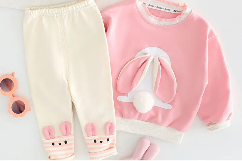 New Spring Autumn Baby Clothes Suit Children Girls Fashion T-Shirt Pants 2Pcs/Set Infant Outfits Toddler Costume Kids Tracksuits