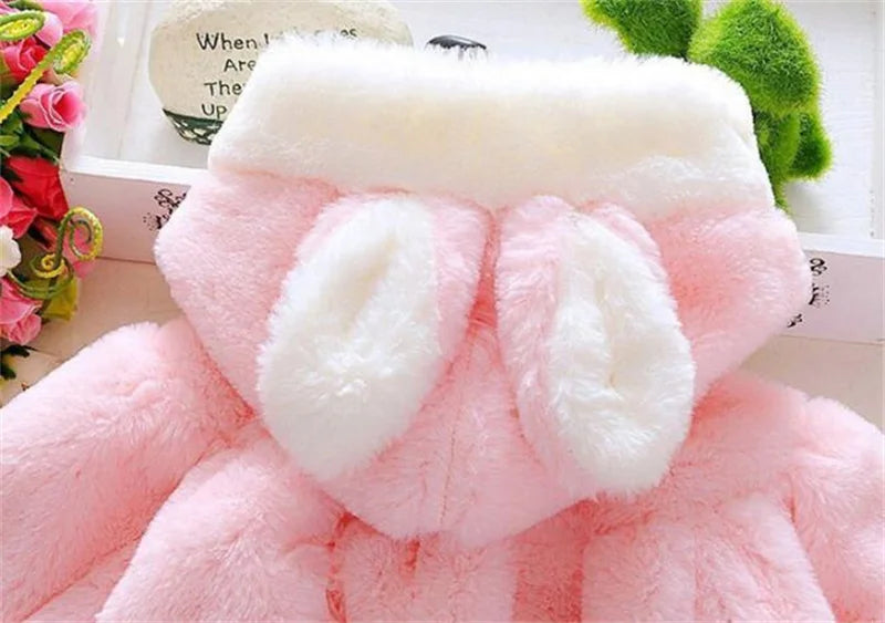 Baby girl clothes 0-3Y winter coat thick warm wool fur coat girl wool sweater coat pearl princess coat Kids Cute Coat Clothes