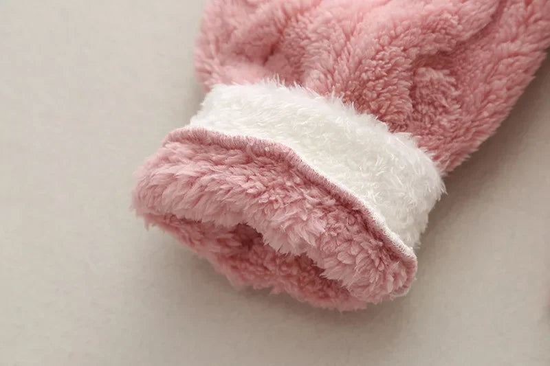 Girls' Autumn Winter Sleepwear Set Baby Fashion Plush Home Clothes Infant Children Small Cute Fleece Coral Velvet Pajamas