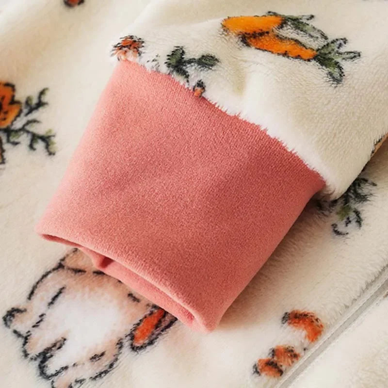 Cartoon Flannel Fleece Children Baby Sleepwear Warm Winter Clothes Toddler Sleep Clothing Pajamas For Girls Boys Kids 1-6T