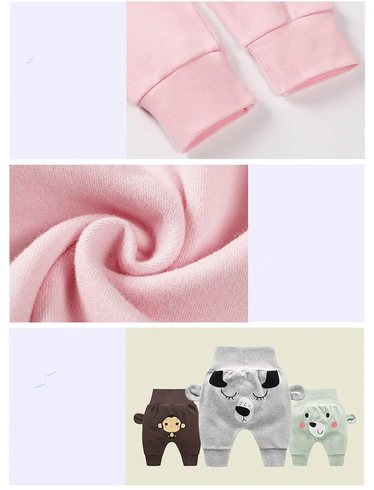 Baby Cute Pants Boys Girl Cartoon High Waist Protection Belly Children Toddler Spring Autumn Newborn Trousers
