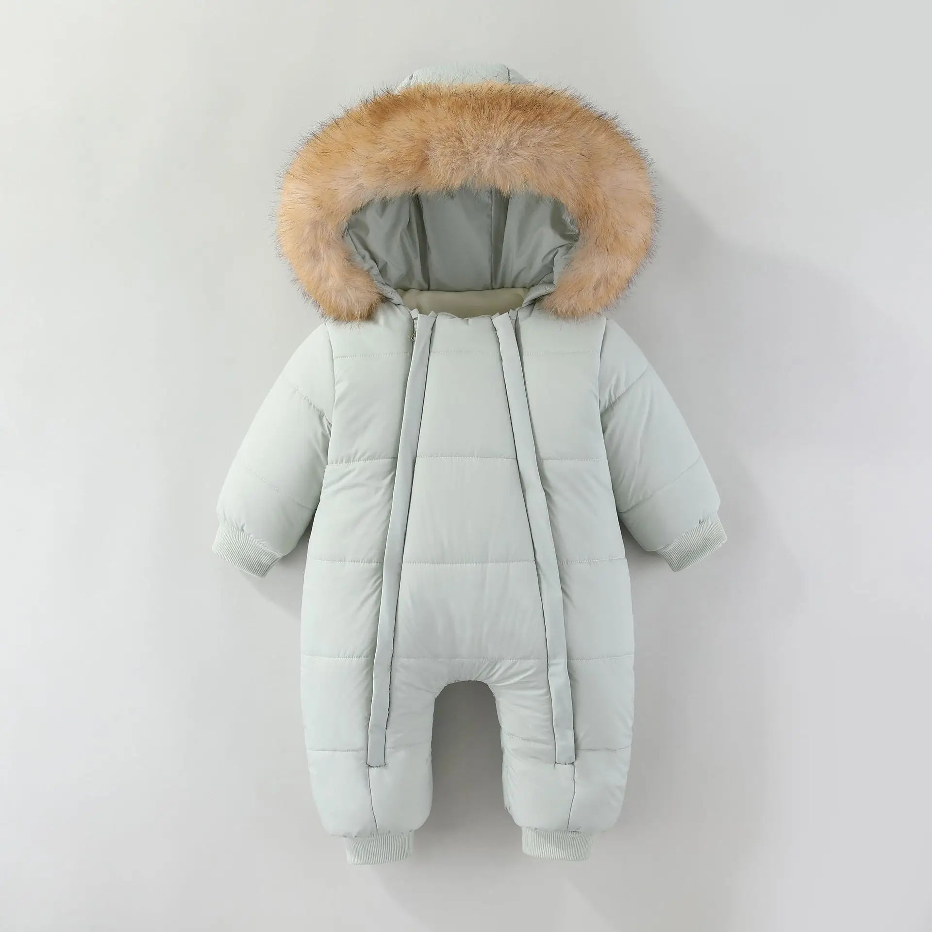AYNIGIELL 2025 Winter New Jumpsuit with Thickened Warm Hooded Jumpsuit and Built-in Fleece for Baby Girl and Baby Boy Clothing