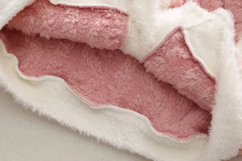 Girls' Autumn Winter Sleepwear Set Baby Fashion Plush Home Clothes Infant Children Small Cute Fleece Coral Velvet Pajamas