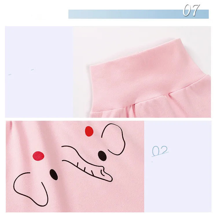 Baby Cute Pants Boys Girl Cartoon High Waist Protection Belly Children Toddler Spring Autumn Newborn Trousers